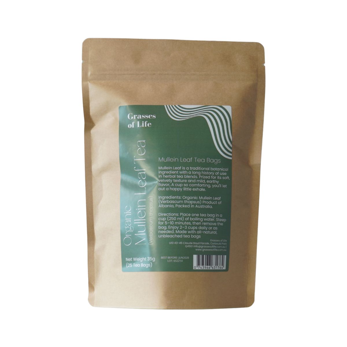 Organic Mullein Leaf Tea Bags 25 (30g Net Weight)