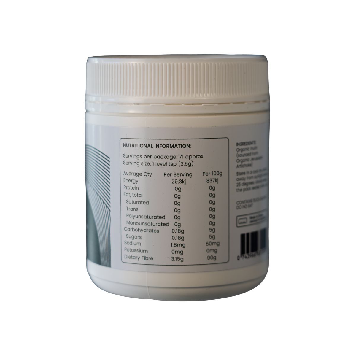 Organic Inulin (from Jerusalem Artichoke) 200g - Image 2